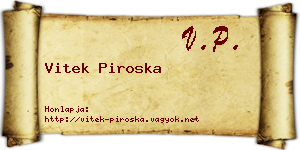 Vitek Piroska névjegykártya