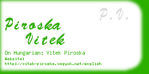 piroska vitek business card